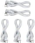 5Pack Extension Cord 10 FT, 2 Prong Power Cable by Yeatel