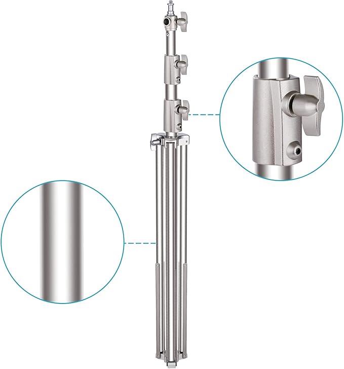 NEEWER 102"/2.6m Stainless Steel Light Stand, Spring Cushioned Heavy Duty - Image 6