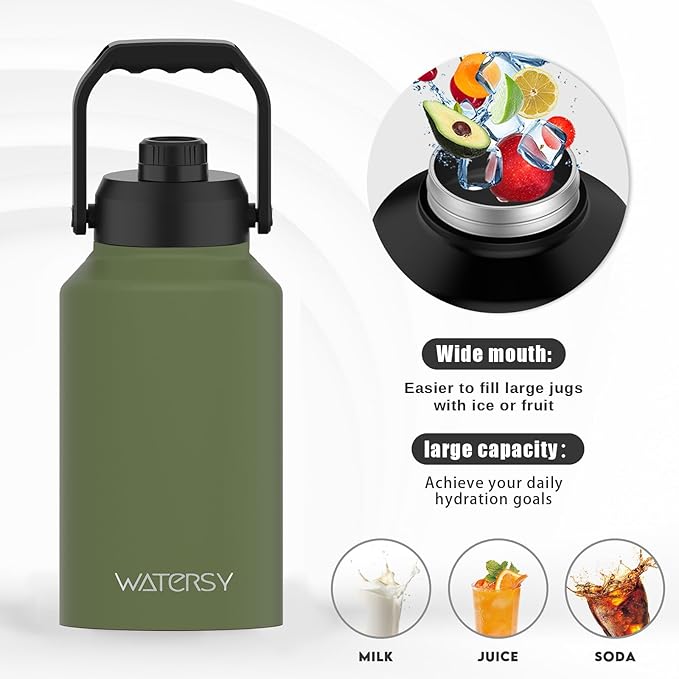 WATERSY 2/3 Gallon Water Bottle Insulated, BPA Free&Leak Proof, 87oz Stainless - Image 5