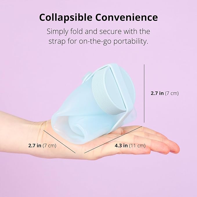 BLUE GINKGO Collapsible Water Bottle – Lightweight, Foldable Silicone Bottle - Image 3