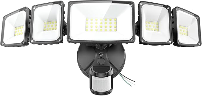 Onforu 7000LM 70W Motion Sensor Outdoor Lights, 5 Head Flood Lights Outdoor by Onforu