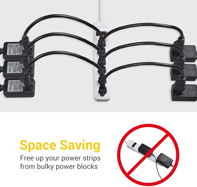 DEWENWILS 10Pack Short Extension Cord, 1 Foot Power Cord, 16 AWG SJTW - Image 7