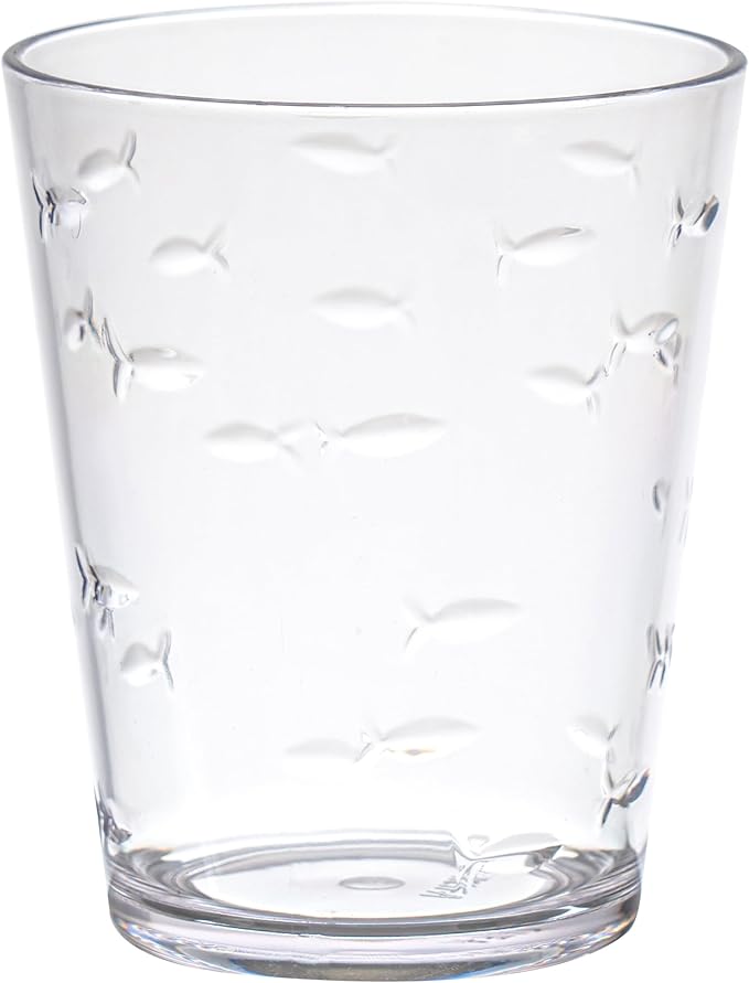 KLIFA- CHARLESTON- 16.5 oz, Acrylic Fishing Tumbler, School of Fish Drinking by KLIFAHome