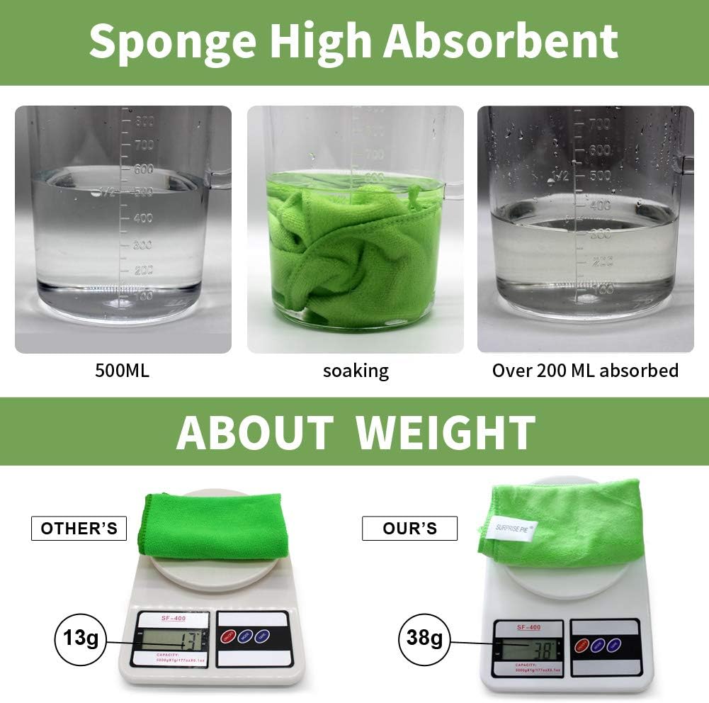 Microfiber Cloth 6Pack Cleaning Rags Absorbant Lint Free Cloth for House, Kitchen, Car, Glass, Stainless Steel, Window, Boat Cleaner-12''x 12''-Orange