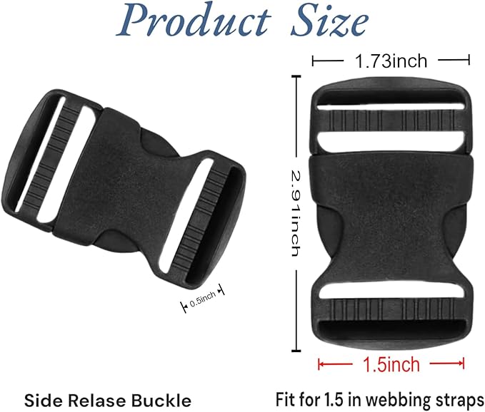 4 Pack 1.5 Inch Buckle Quick Side Release, Heavy Duty Plastic Side Release - Image 5