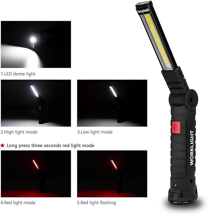 Lmaytech Tool Gifts for Men 2Pack Rechargeable LED Work Lights - Image 3