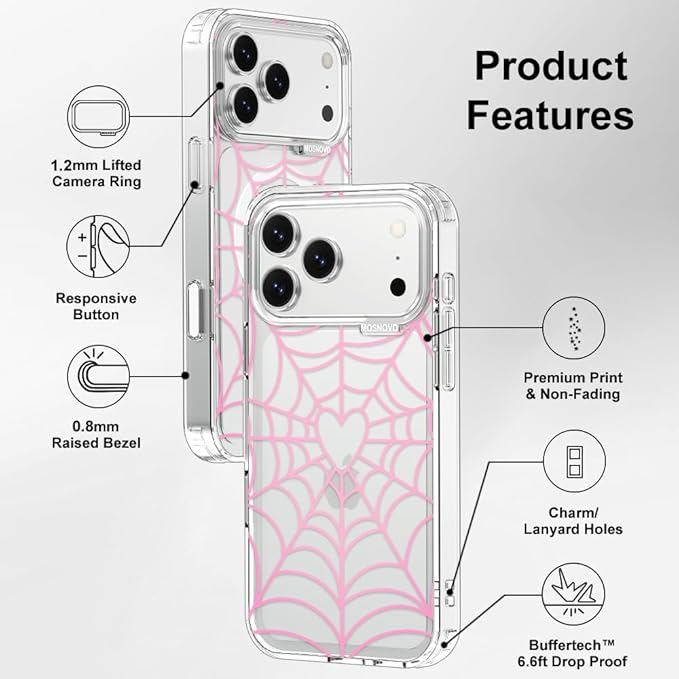 MOSNOVO for iPhone 17 Pro Max Case, Shockproof Military-Grade Protection 6.6ft - Image 7