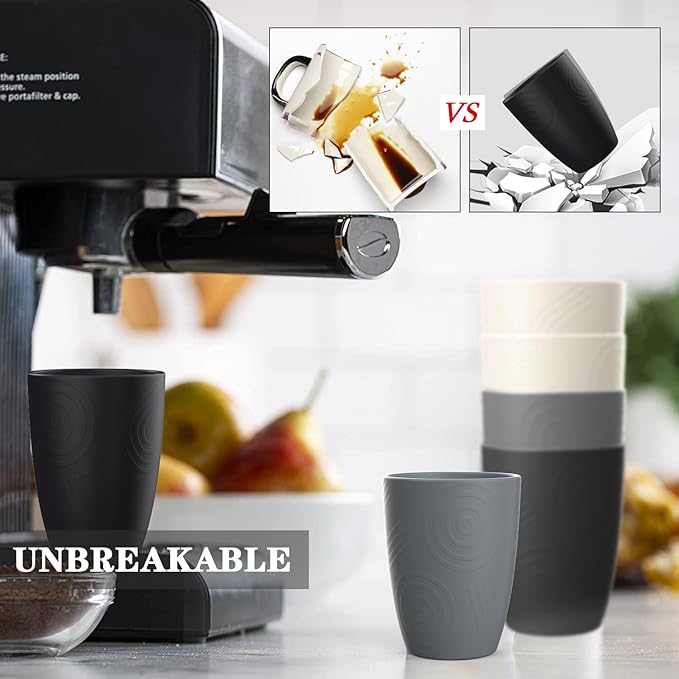 Homienly Premium Wheat Straw Cups Set of 6, Reusable 16oz Water Glasses - Image 5