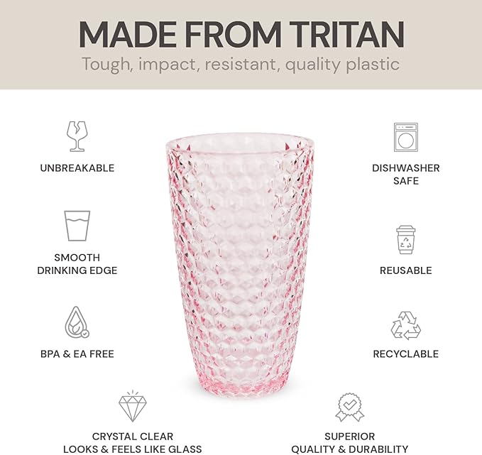 BELLAFORTE Shatterproof Tritan Plastic Tall Tumbler, 19oz - Image 3