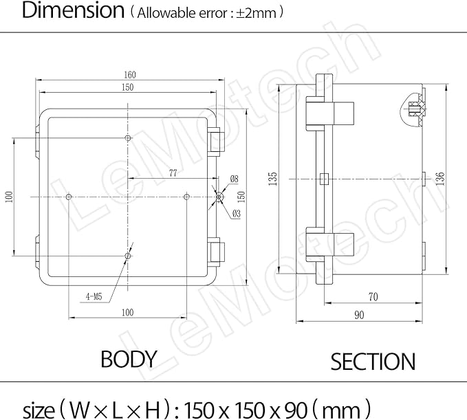 ABS Plastic Dustproof Waterproof IP65 Junction Box Hinged Shell Universal - Image 8