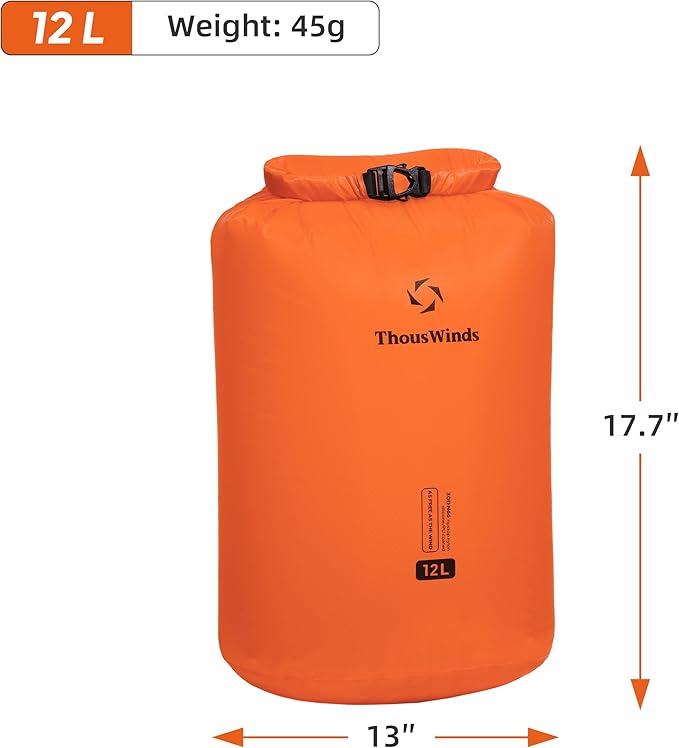 Thous Winds Waterproof Dry Bag, 12 Liter Roll Top Lightweight Storage Sack - Image 7