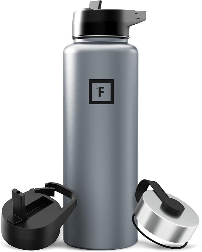 IRON °FLASK Camping & Hiking Hydration Flask - 40 oz Graphite by IronFlask
