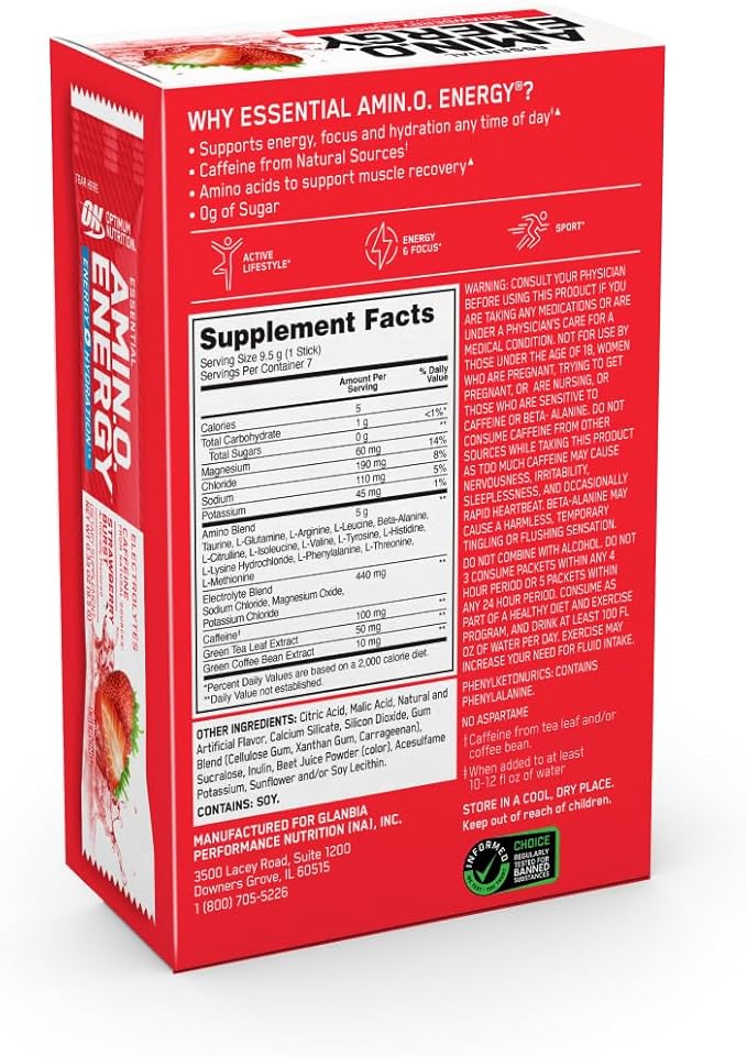Optimum Nutrition Essential Amino Energy Plus Electrolytes Stick Packs - Image 9