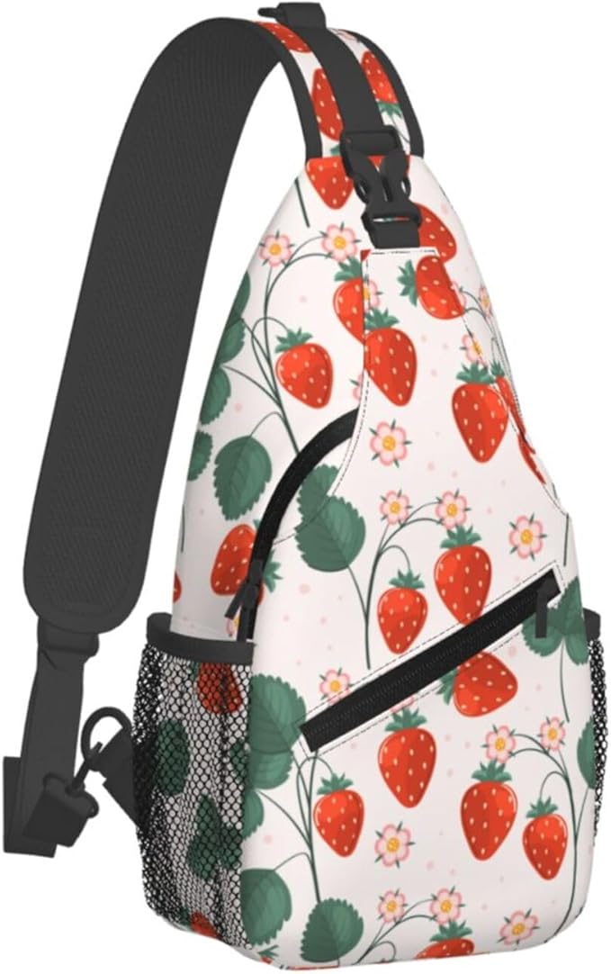 Strawberries Sling Bag For Women Men Fashion Strawberry Backpack Crossbody - Image 2
