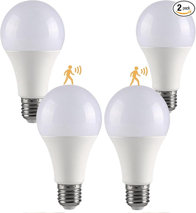GEPLAD 4-Pack Outdoor Motion Sensor LED Light Bulbs, 12W Dusk to Dawn Bulb by GEPLAD