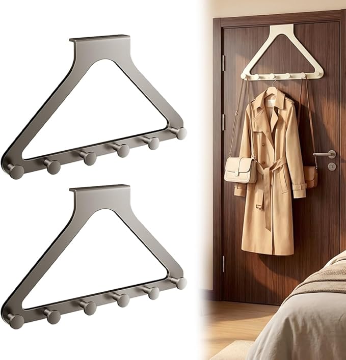 Over-The-Door Hanger Organizer, 2026 New Modern Over Door Hook, Heavy Duty Door by Unknown
