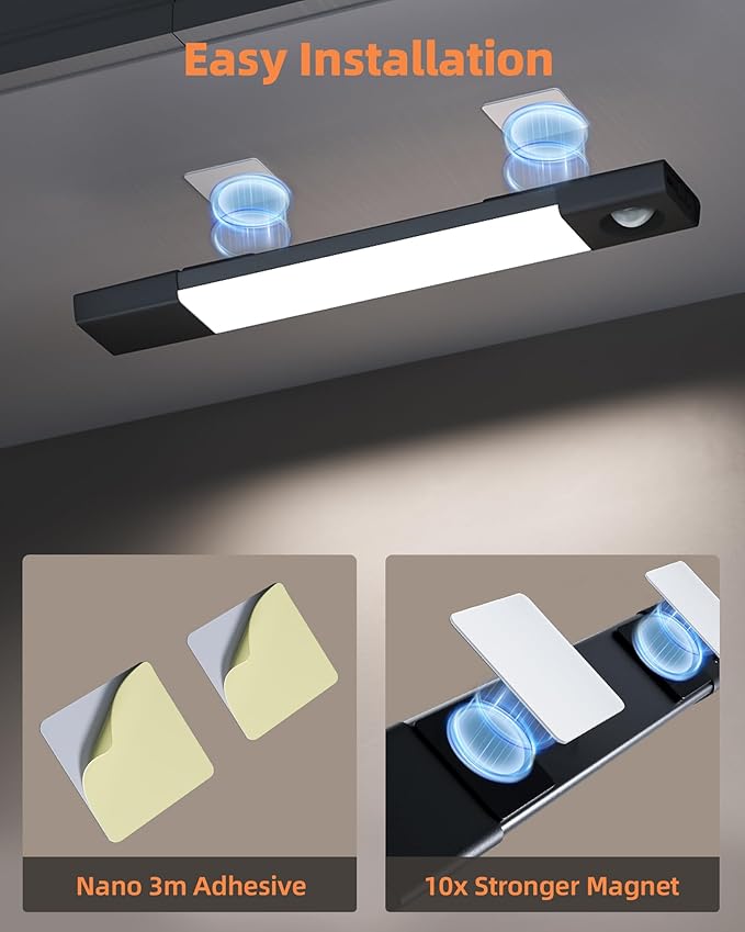 EZVALO Under Cabinet Lighting, Wireless Closet Lights, 50 LED Rechargeable - Image 6