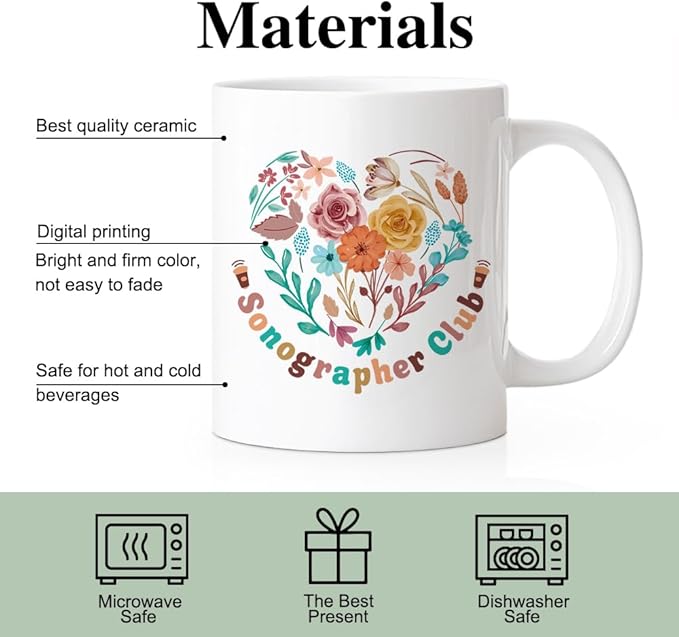 RZHV Sonographer Club 11 Oz Novelty Mug, Funny Coffee Mug - Image 3