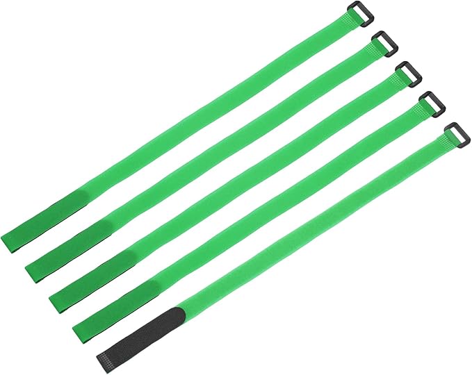 MECCANIXITY 5Pcs Reusable Battery Tie Down Straps, 0.8x20" Green Nylon by MECCANIXITY