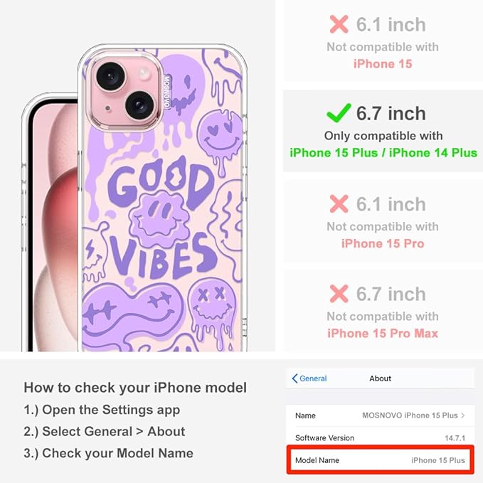 MOSNOVO Case for iPhone 15 Plus/iPhone 14 Plus - Image 2