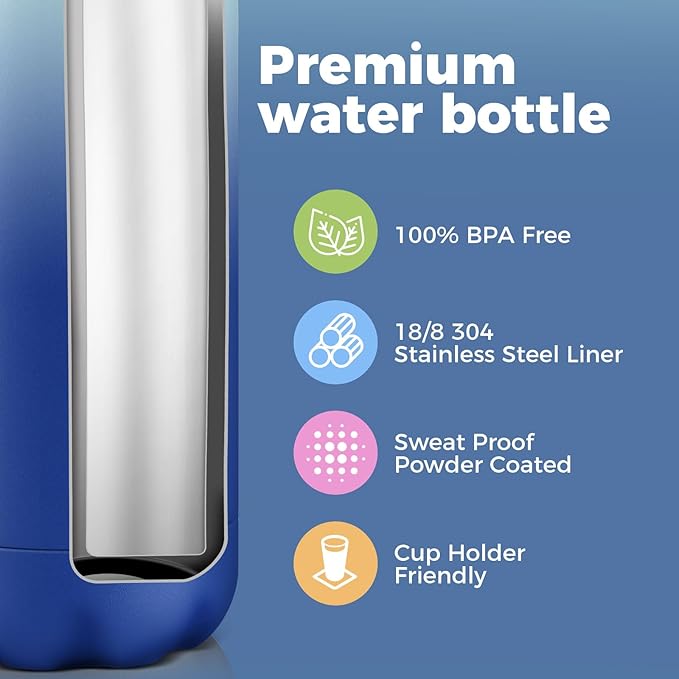 Volhoply 17oz Stainless Steel Water Bottles Bulk, Leakproof Insulated Metal - Image 4