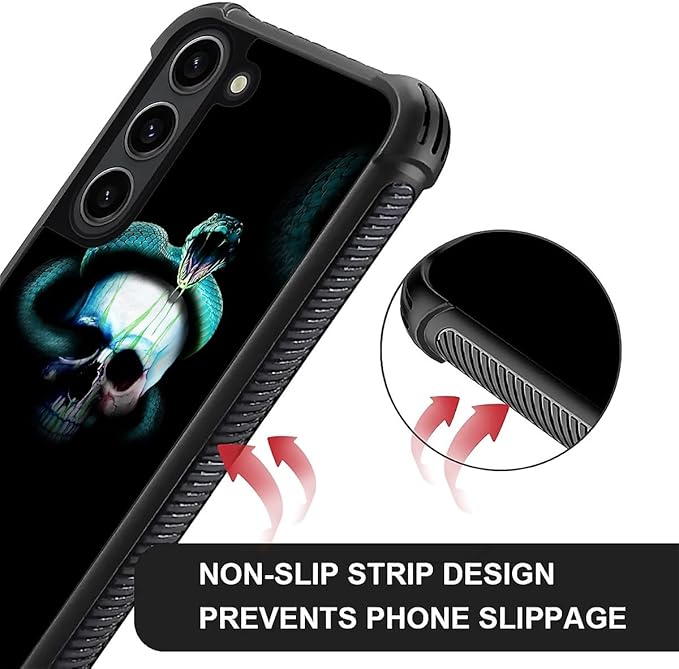 for Samsung Galaxy S23 Case, Skeleton Winding Snake Pattern Graphic Design Girl - Image 4