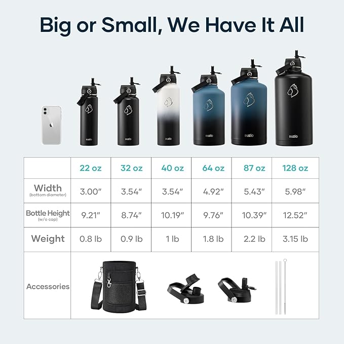 Insulated Water Bottle with Straw Lid, Modern Double Vacuum Stainless Steel - Image 7