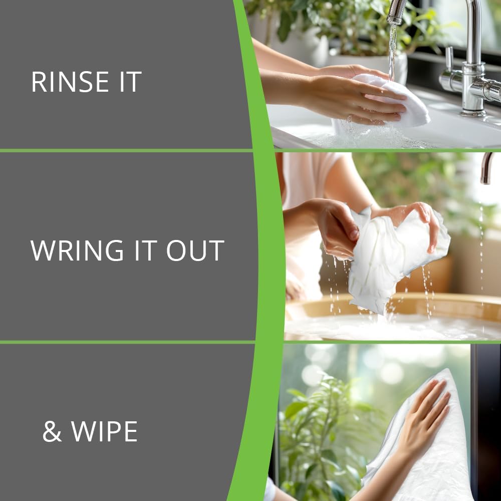 Microfiber Magic Streak Free Cleaning Cloth 10 Pack Clean Any Surface with Just Water Eco Friendly Perfect for Window, Mirror, Glass, Kitchen, Counters, Appliances, Car, Cycle, TV Screen