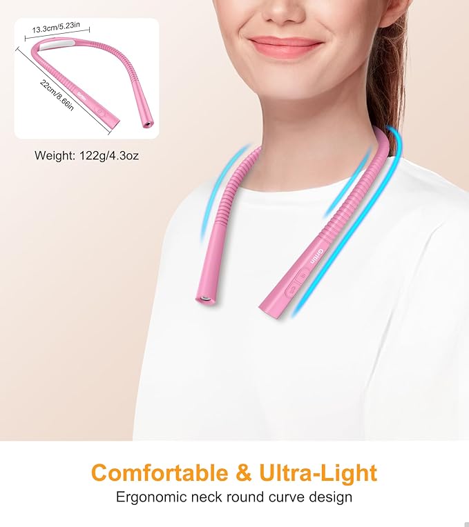 Gritin Book Light, Eye Caring 4-Color & 5-Brightness Neck Light Reading Light- - Image 5