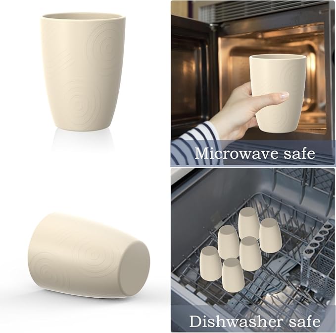 Homienly Unbreakable Drinking Glasses 16oz Wheat Straw Cups–6-Pack Reusable - Image 3
