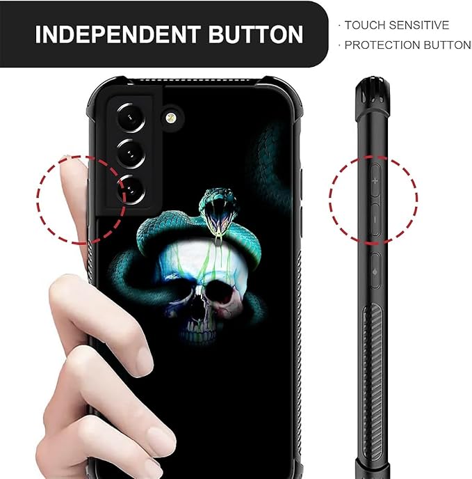for Samsung Galaxy S22 Plus Case, Skeleton Winding Snake Pattern Graphic Design - Image 4