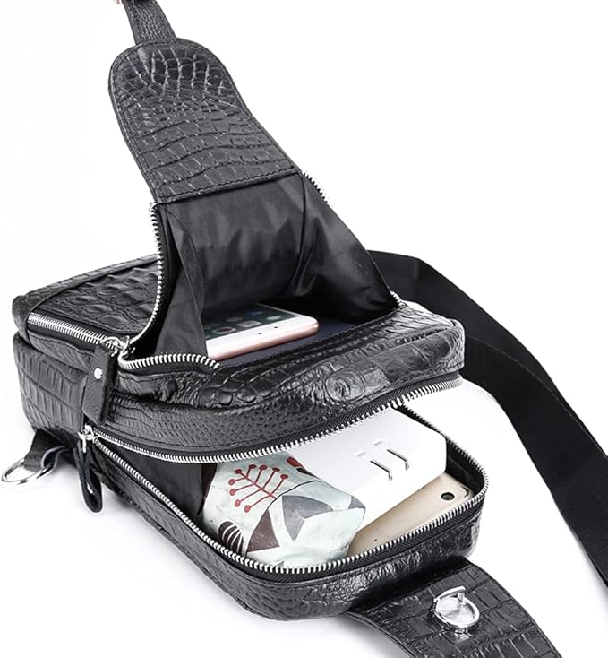 Hebetag Leather Sling Bag Crossbody Backpack - Image 6