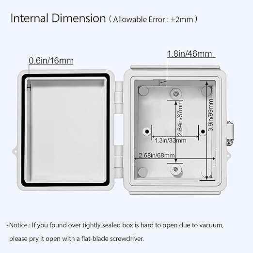 LeMotech Electrical Box, IP67 Waterproof Hinged Cover Stainless Steel Latch - Image 5