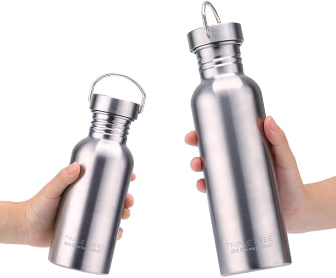 TRIPLE TREE 17 OZ Uninsulated Single Walled Stainless Steel Sports Water Bottle - Image 2