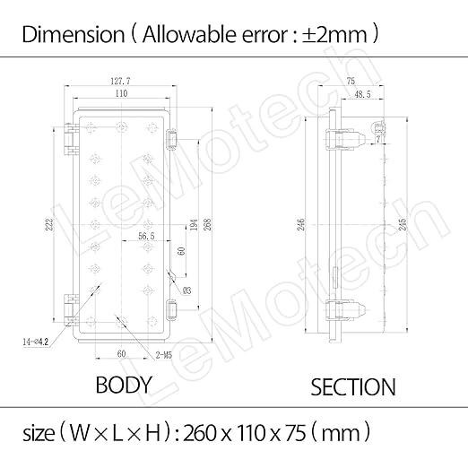LeMotech Electrical Box, IP67 Waterproof Hinged Clear Cover Stainless Steel - Image 8