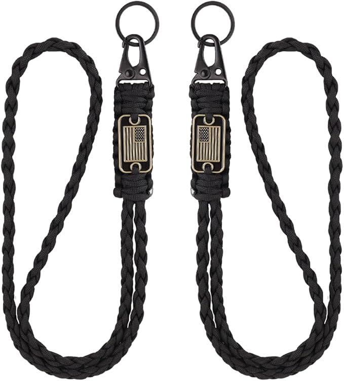 2pcs Heavy Duty Braided Paracord Lanyard Keychains by VNVETYTO