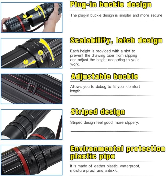 DEWEL 2Pcs Poster Tube Extends from 30" to 51", Telescoping Plastic Art Tube - Image 2