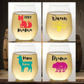Set of 4 Shatterproof Designer 16 oz Plastic Wine Glasses MADE in the USA by Unknown