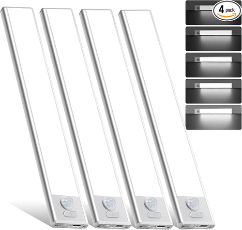 14inch Under Cabinet Lighting, 4 Pack Rechargeable Motion Sensor Light Indoor by AVEVA