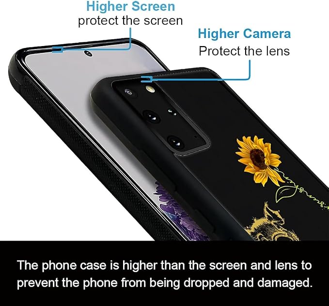 for Samsung Galaxy S20 Plus Case, Pig Sunflower Yellow Sunshine Pattern Graphic - Image 5