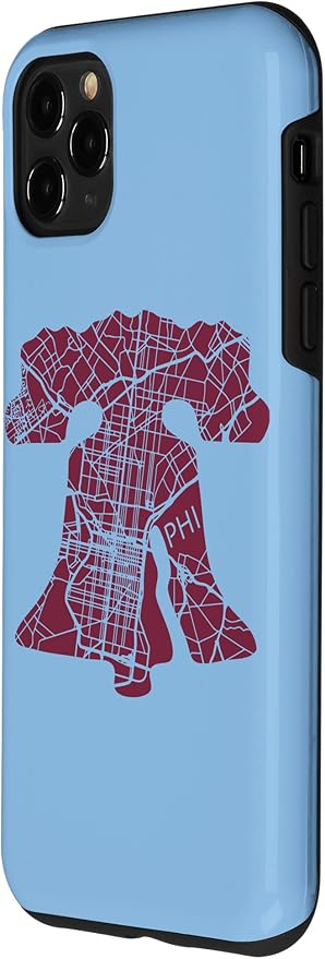Philadelphia Street Map Liberty Bell Vintage Maroon Philly Case - Image 2
