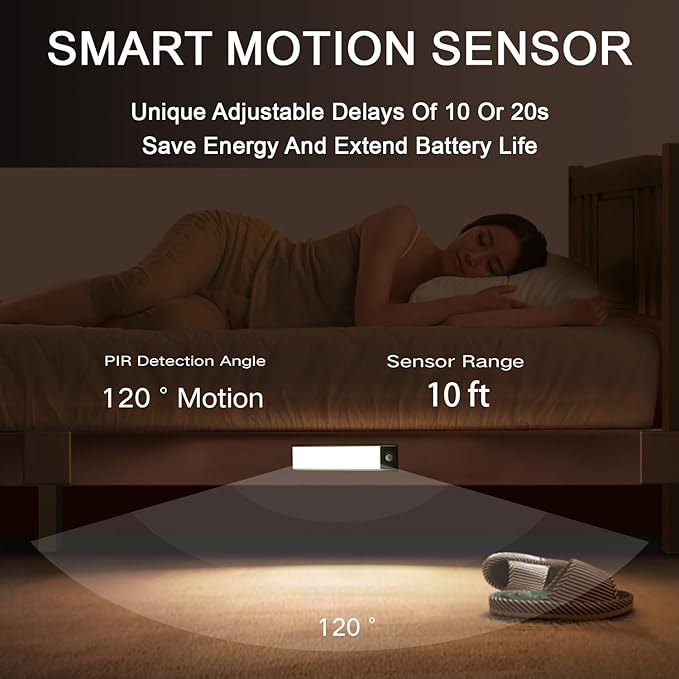Under Cabinet Lighting, 3200mAh Motion Sensor Light Indoor, 3 Color Temp - Image 9