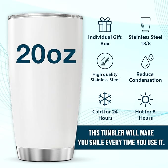 CUBICER Back The Blue American 20 Oz Stainless Steel Tumbler - Image 6