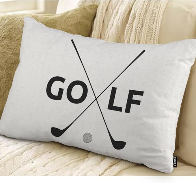 EKOBLA Farmhouse Oblong Rectangle Throw Pillow Covers Golf Symbol Funny Sport - Image 2