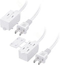 Cable Matters 2-Pack 16 AWG 2 Prong Long Extension Cord 15 ft, 13A 3-Outlet by CableMatters