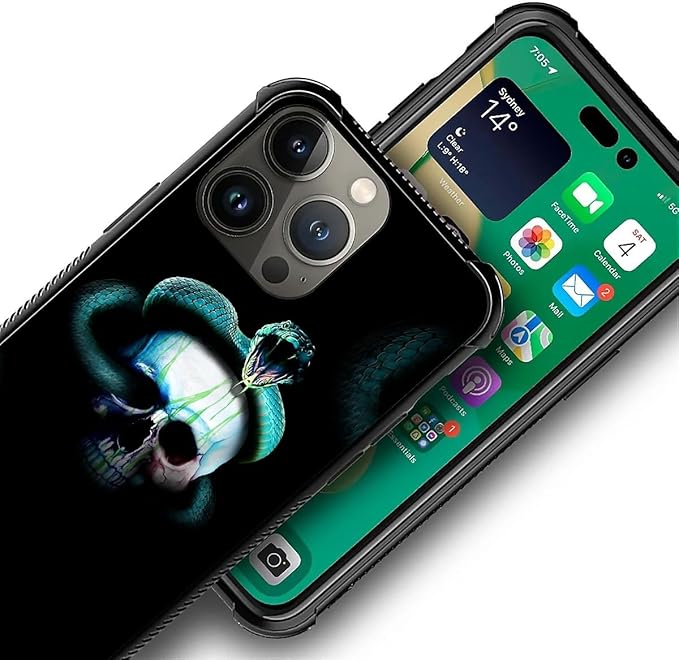 for iPhone 12 Pro Max Case, Skeleton Winding Snake Pattern Graphic Design Girl - Image 3