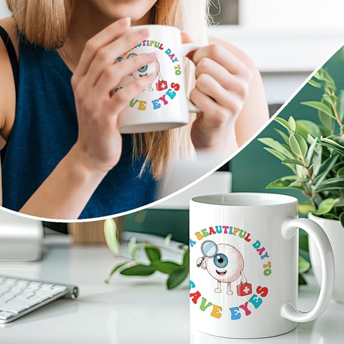 RZHV It's Beautiful Day To Save Eyes Funny Coffee Mug, Thank You Birthday Gifts - Image 4