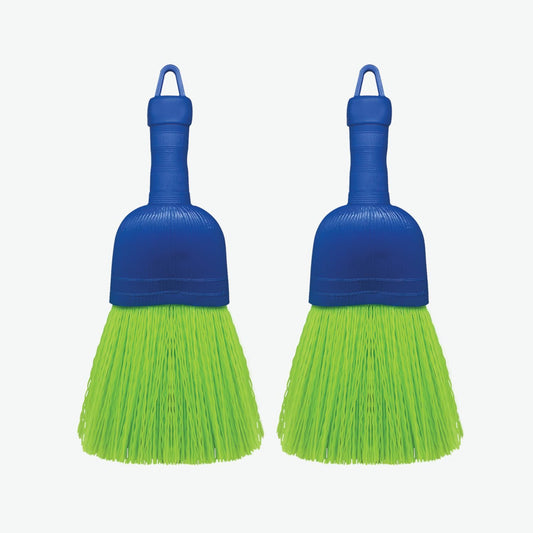 LOLA Whisk Broom, Hand Brush, 2 Pack, Durable Bristles, Whisks Away Dirt & Debris, Compact, Hang Hole for Easy Storage, Indoor/Outdoor