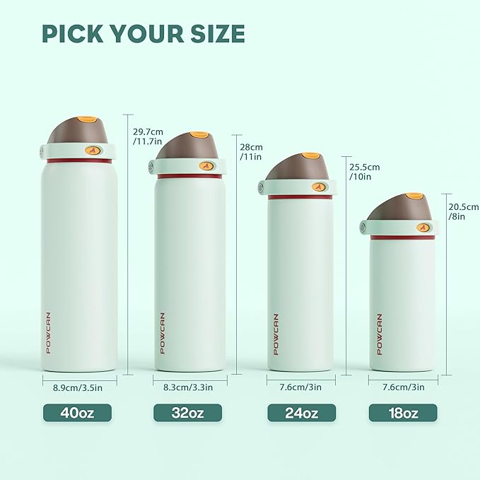 POWCAN 18 oz Travel Water Bottle: 2-in-1 Push-Button Spout & Quick-Flip Straw - Image 8