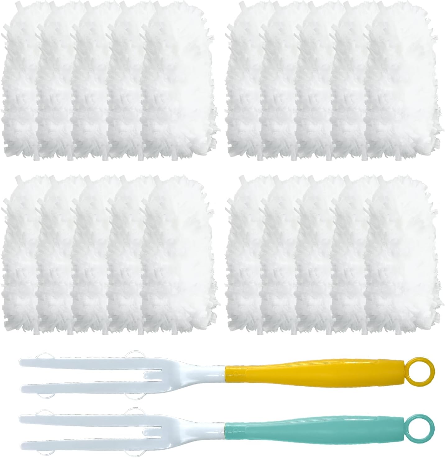 Car Interior Duster - Ultimate Cleaning Tool for Cars, House, and Office - Compact Mini Design for Effortless Dust Removal Double-Sided Design 2handle +20 Duster Refills.